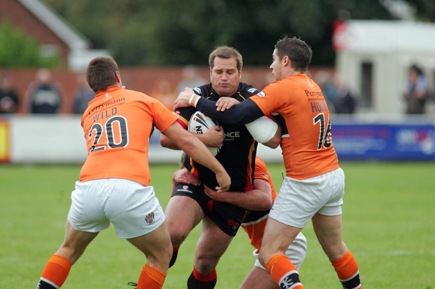 Blackpool v Dewsbury - Rams James Walker driving through panthers defence